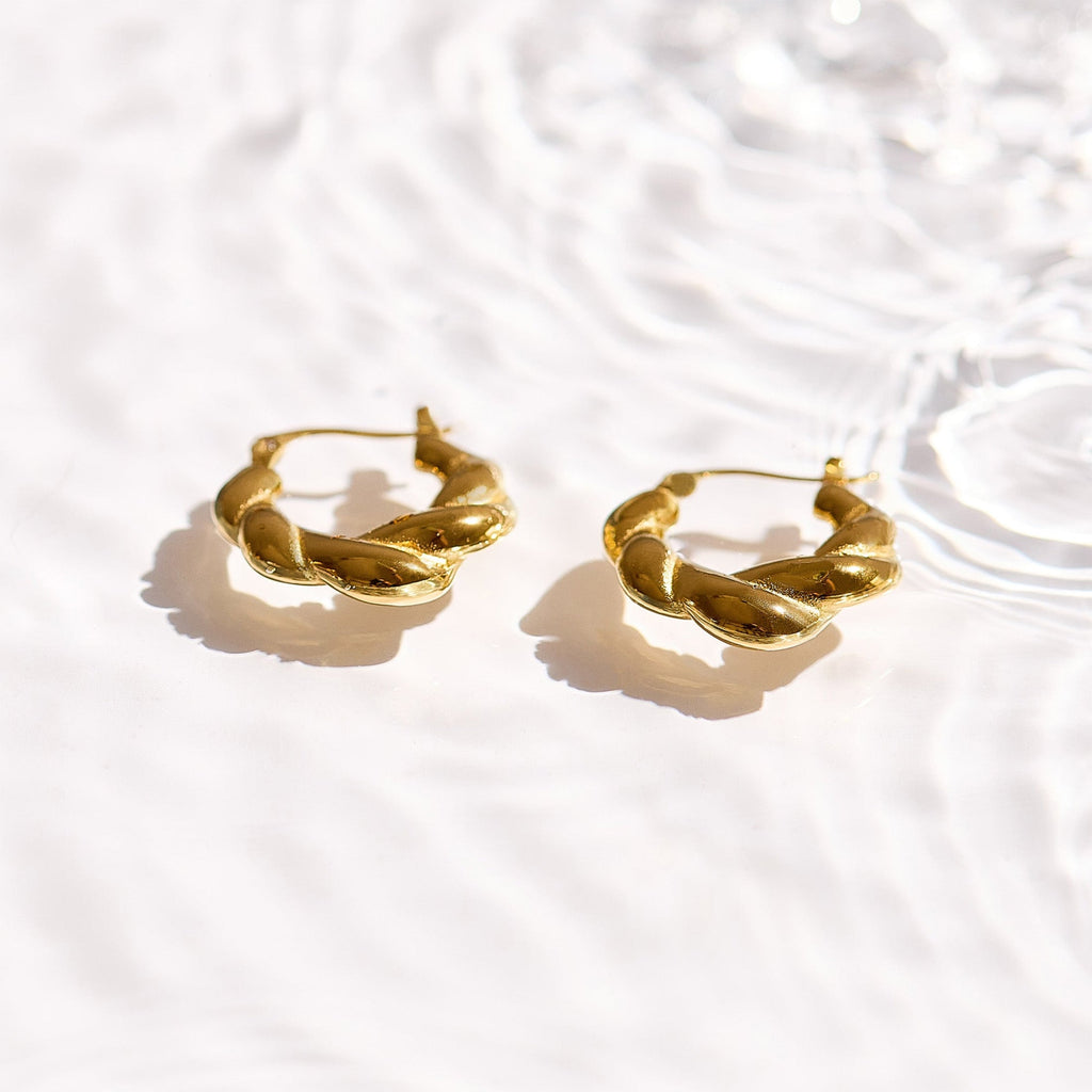 Chunky Twisted Hoop Earrings