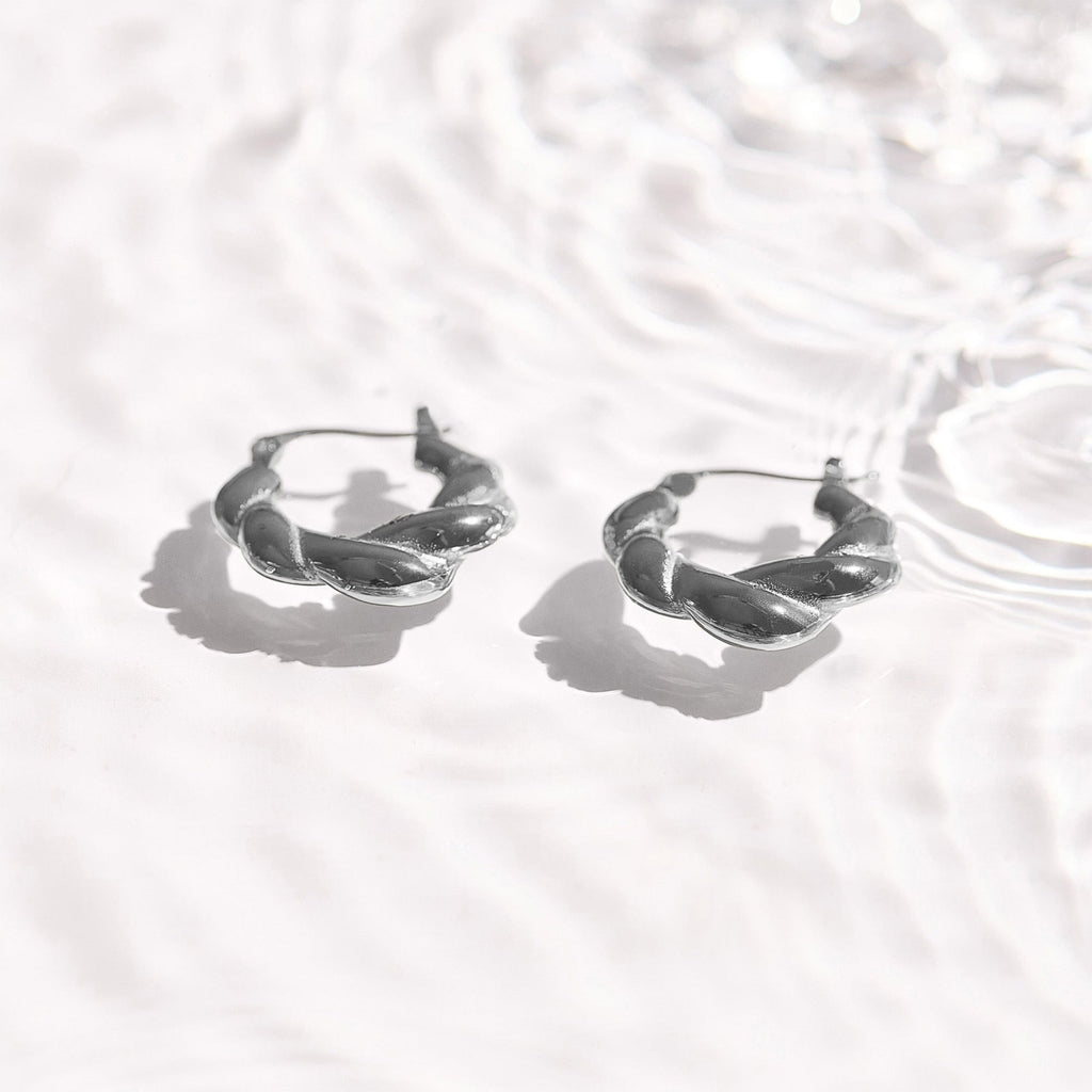 Chunky Twisted Hoop Earrings