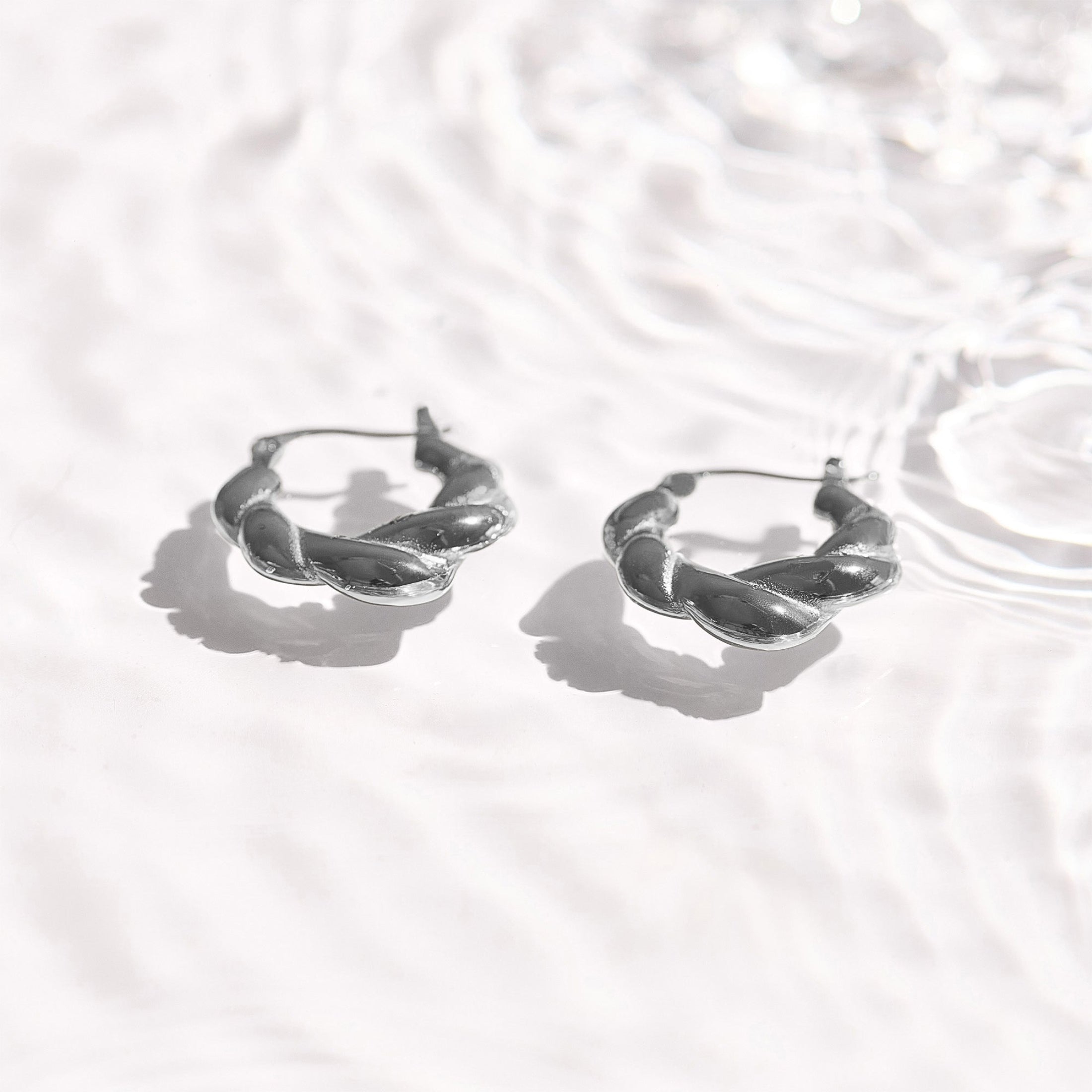 Chunky Twisted Hoop Earrings