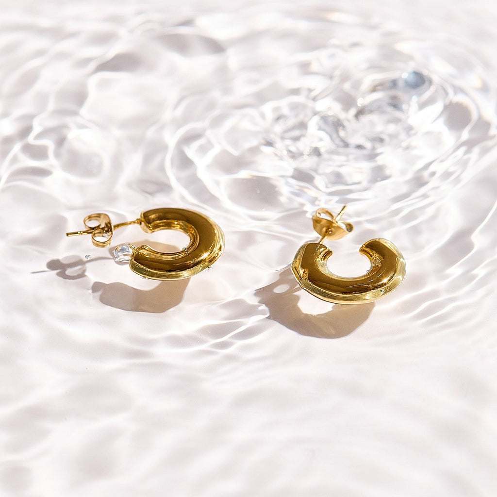 Chunky Curved Hoop Earrings