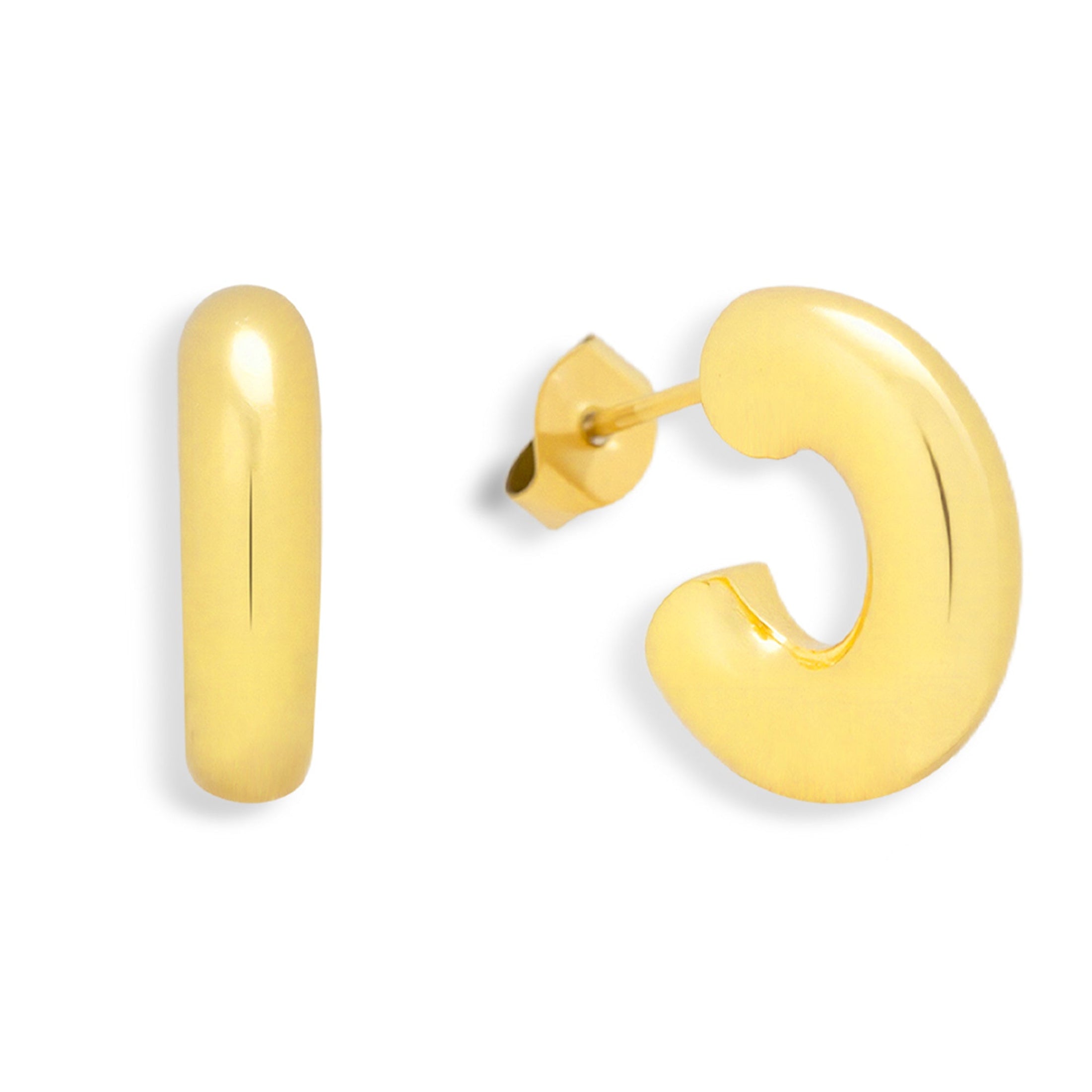 Chunky Curved Hoop Earrings - EVRYJEWELS