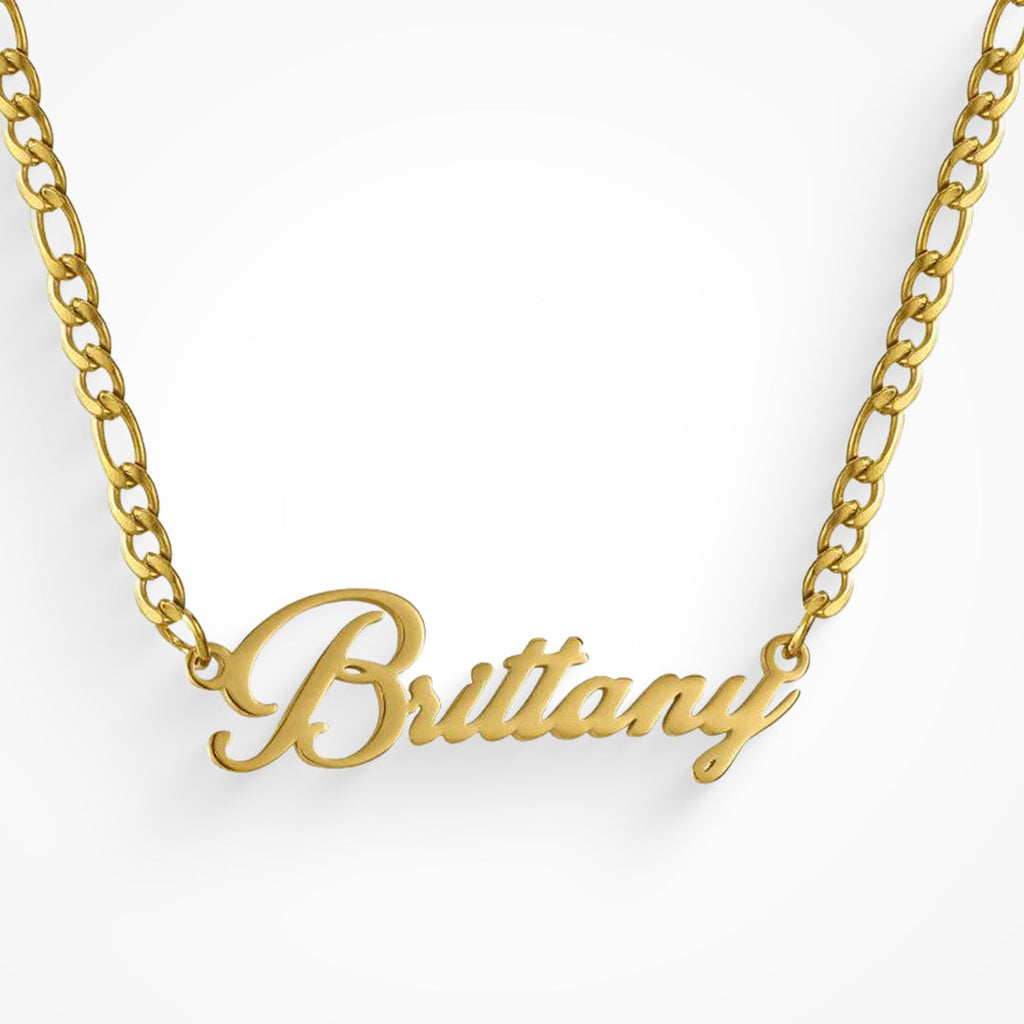 Custom/Personalized Nameplate Figaro Necklace - EVRYJEWELS