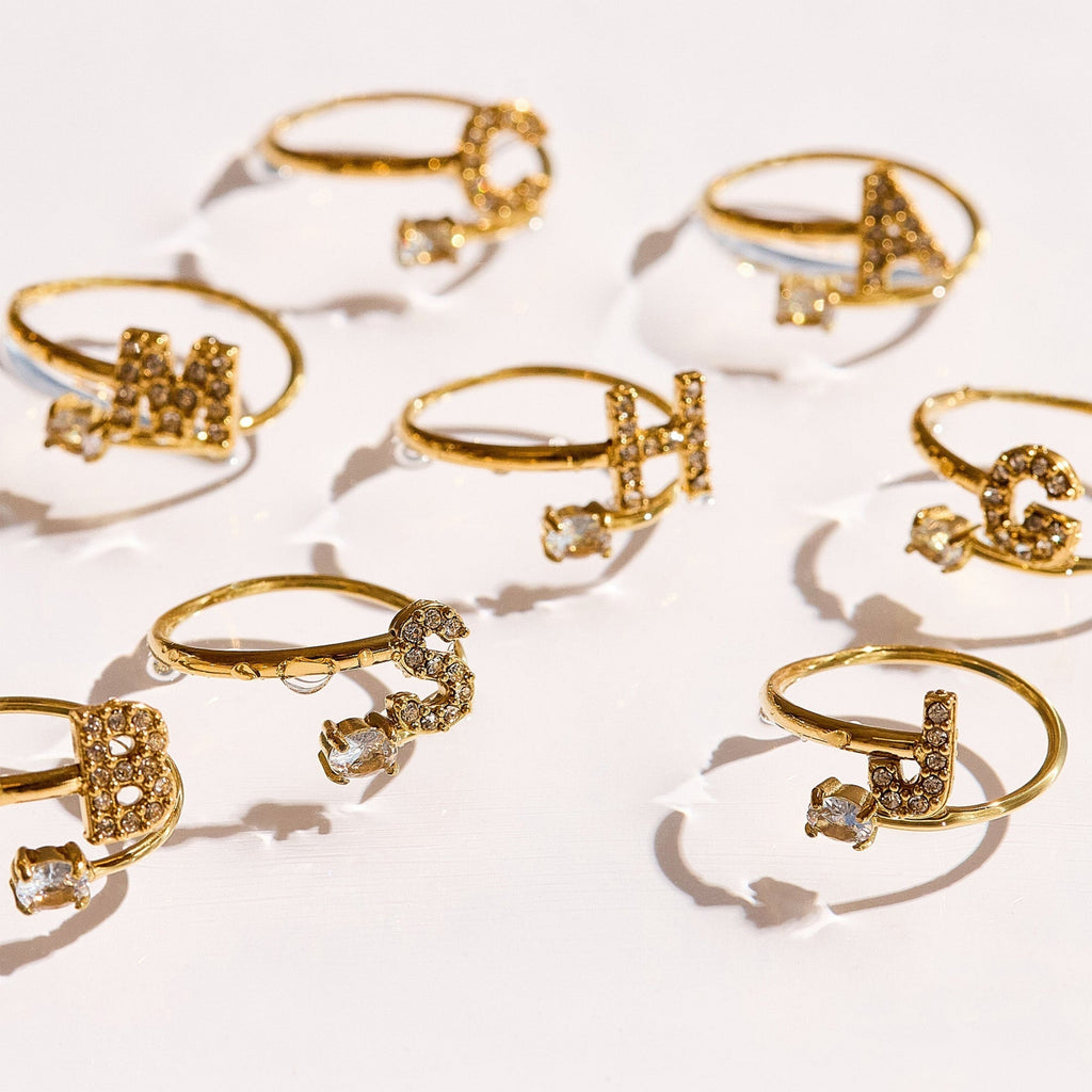 Sparkle Initial Wrap Ring