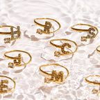 Sparkle Initial Wrap Ring