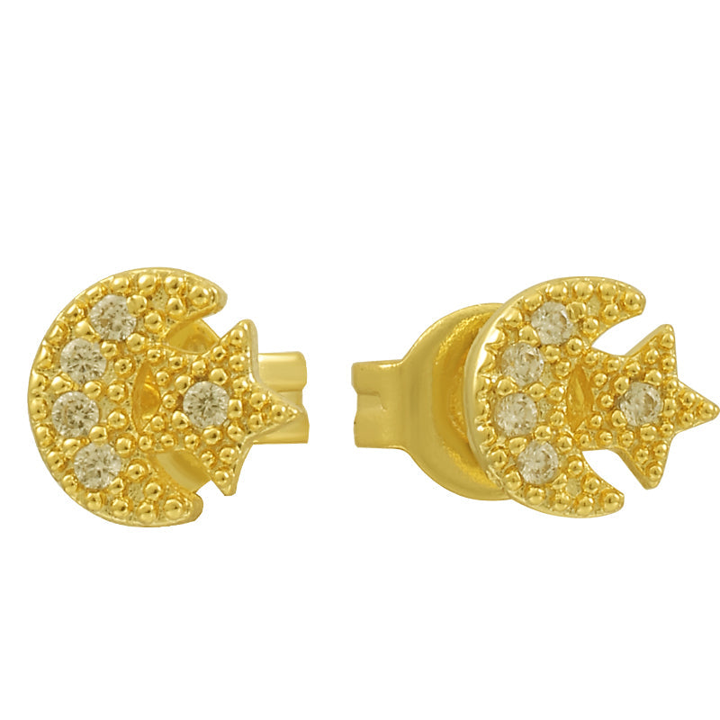 Star And Crescent Earrings - EVRYJEWELS
